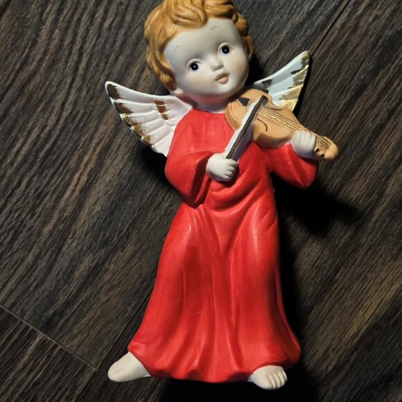Vintage HOMCO Porcelain Angel Playing the Violin - Picture 1 of 7